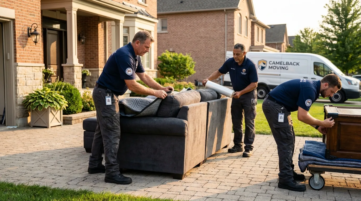 Large estate moving crew wrapping furniture in New Market, VA